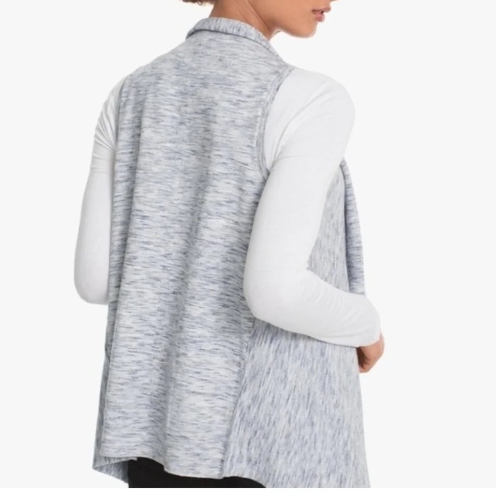 White House Black Market Heathered Gray Drape Vest